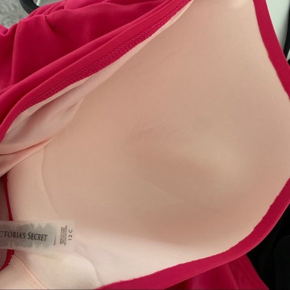 Victorias Secret FOREVER SEXY Ruched One Piece Swimsuit Pink Large Cup size C - Picture 8 of 10